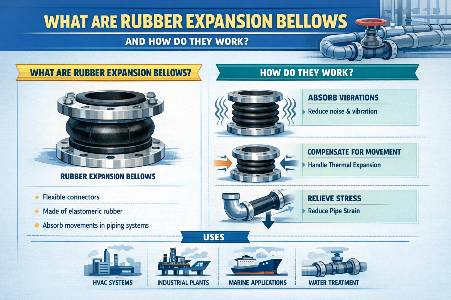 Bellows Function Rubber Expansion Bellows: How They Work in Piping Systems
