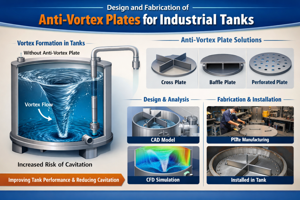 Design and Fabrication of Anti-Vortex Plates for Industrial Tanks
