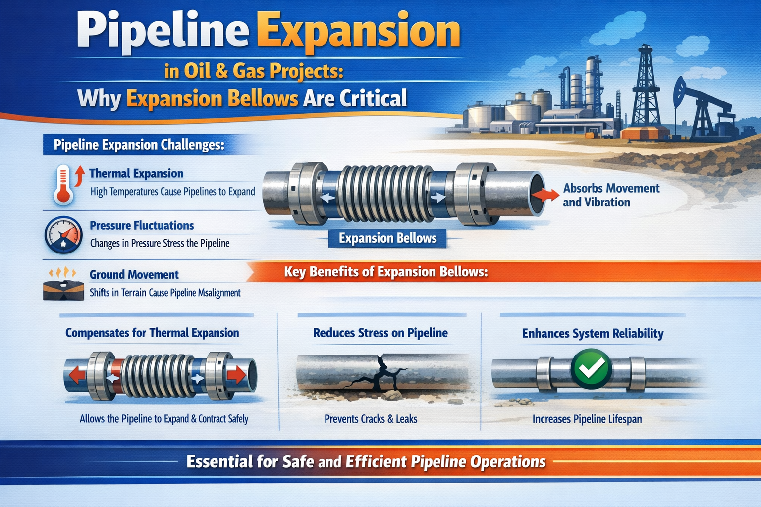 Why Expansion Bellows Are Critical in Oil & Gas Pipelines